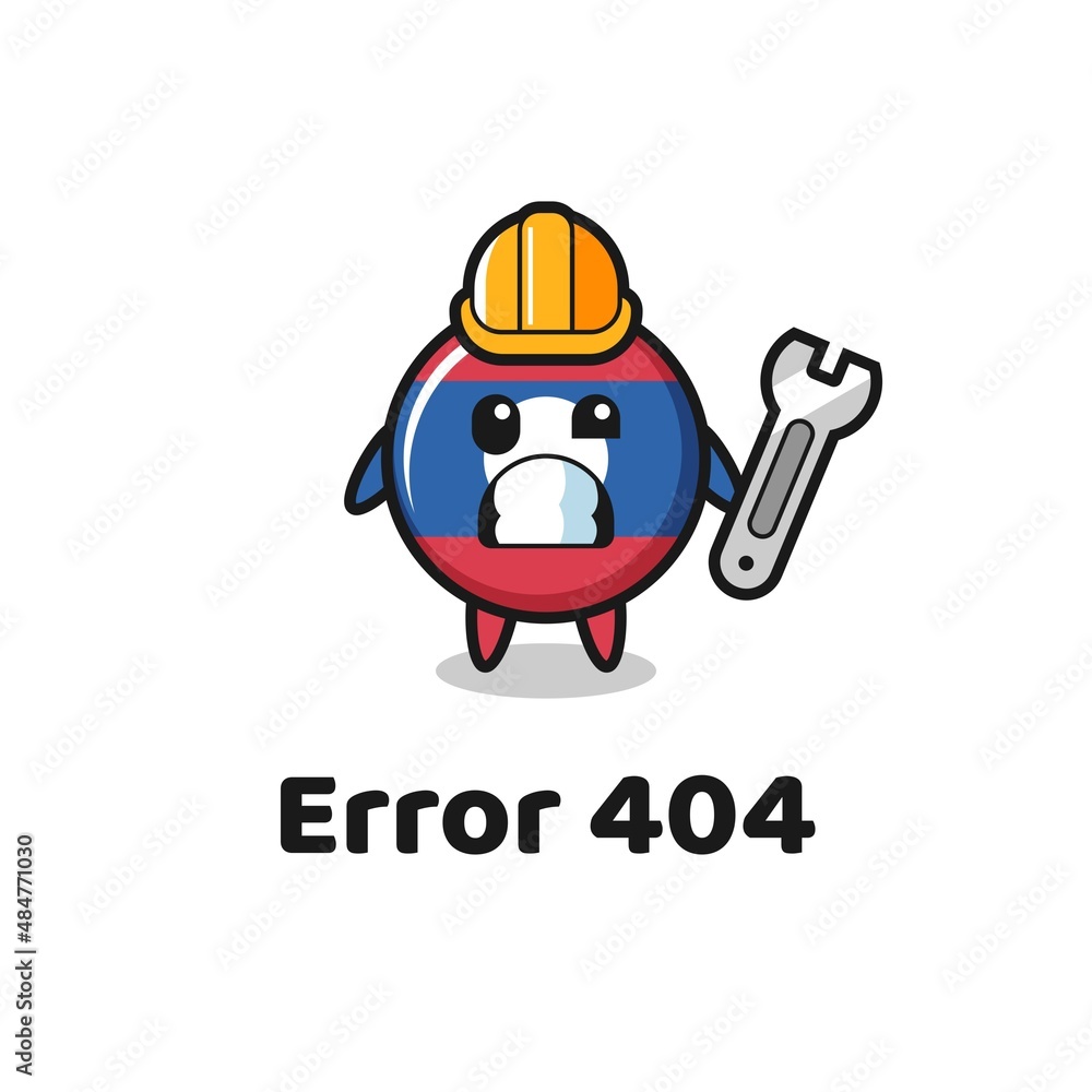 error 404 with the cute laos flag mascot