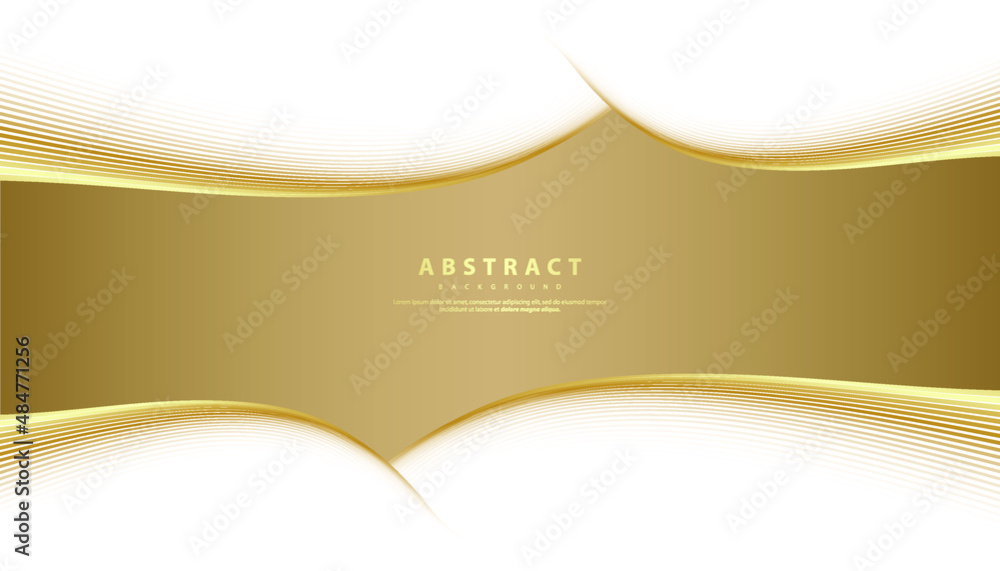 Obraz premium Abstract gold luxurious wave line background - simple texture for your design. Modern decoration for websites, posters, banners, EPS10 vector