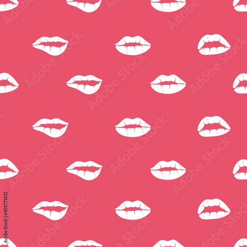 Valentine day. Lovely lips seamless vector pattern. Pattern with woman's flat lips. Fashion backdrop. Vector illustration.