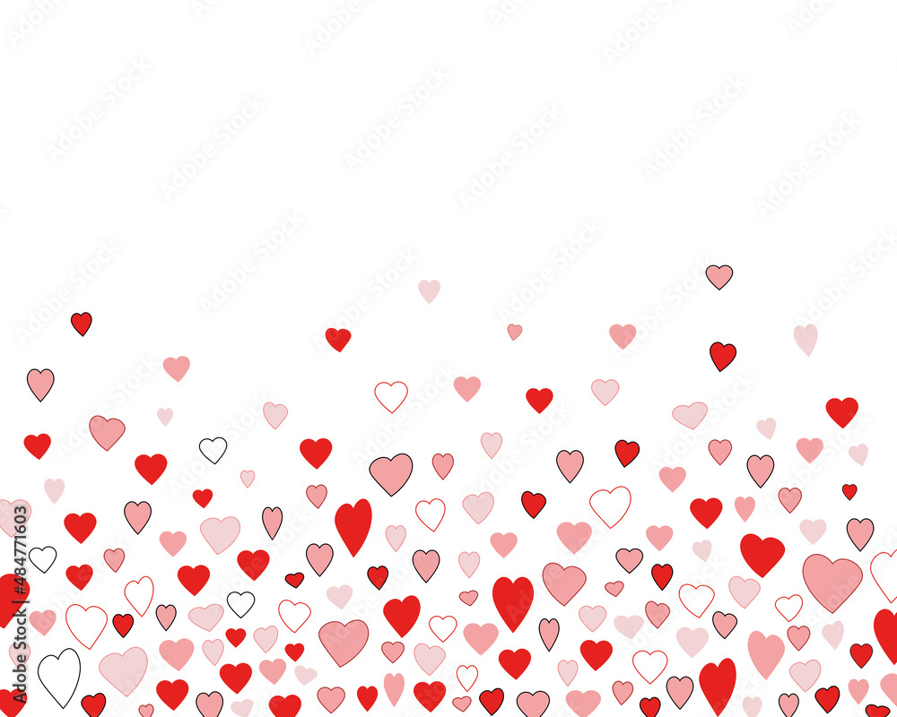 Heart icons on a white background