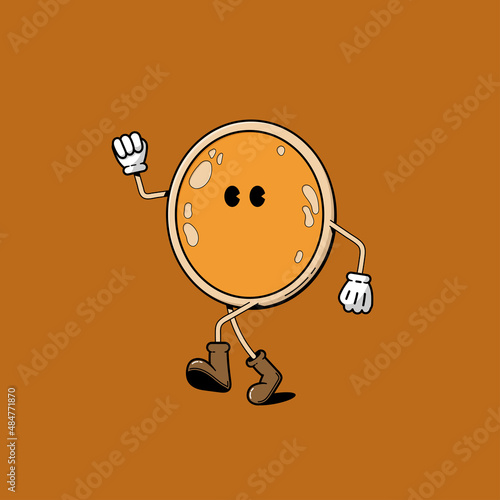 illustration trendy cartoon of pancake