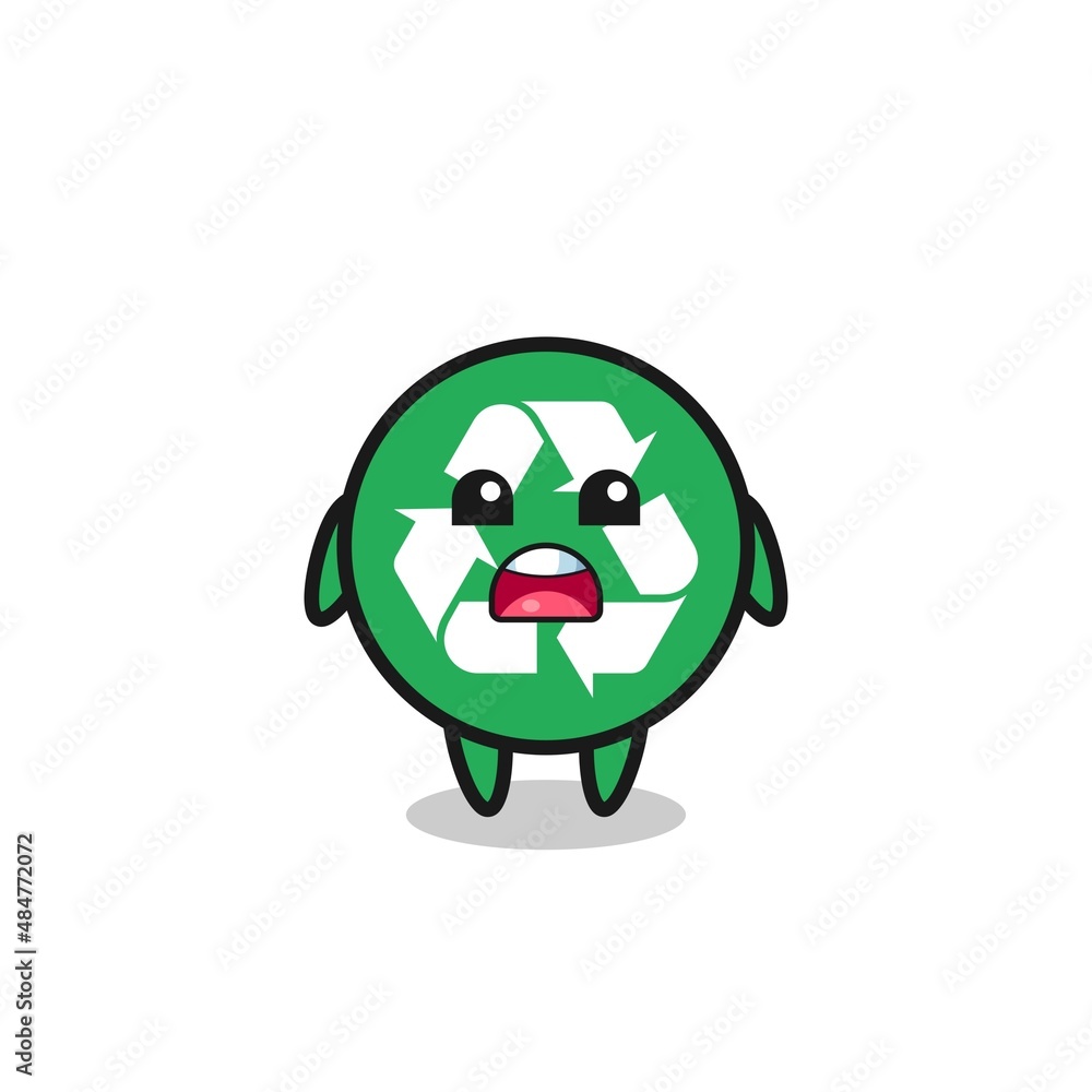 Obraz premium recycling illustration with apologizing expression, saying I am sorry