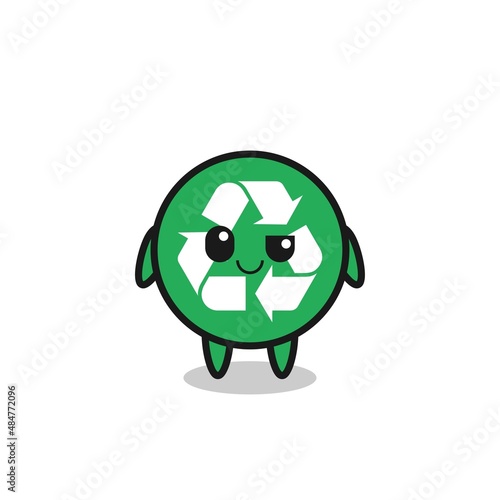 recycling cartoon with an arrogant expression