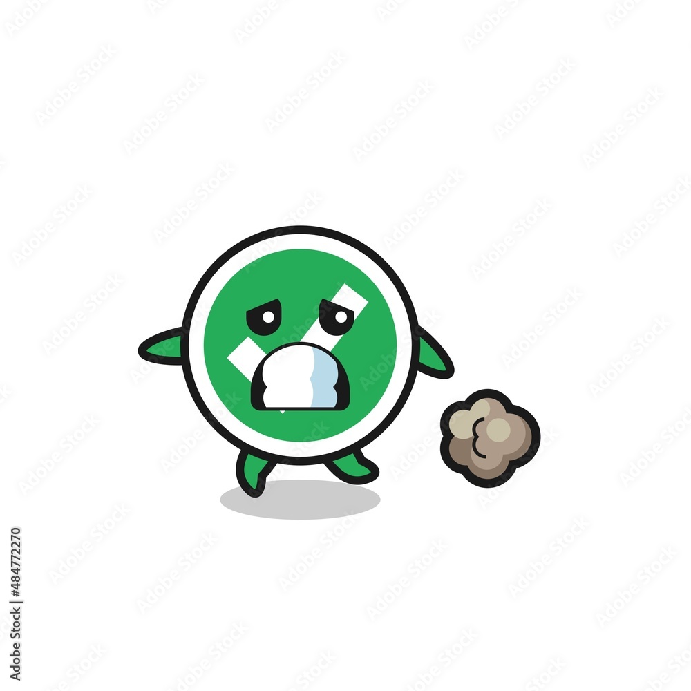 illustration of the check mark running in fear illustration of the check mark running in fear