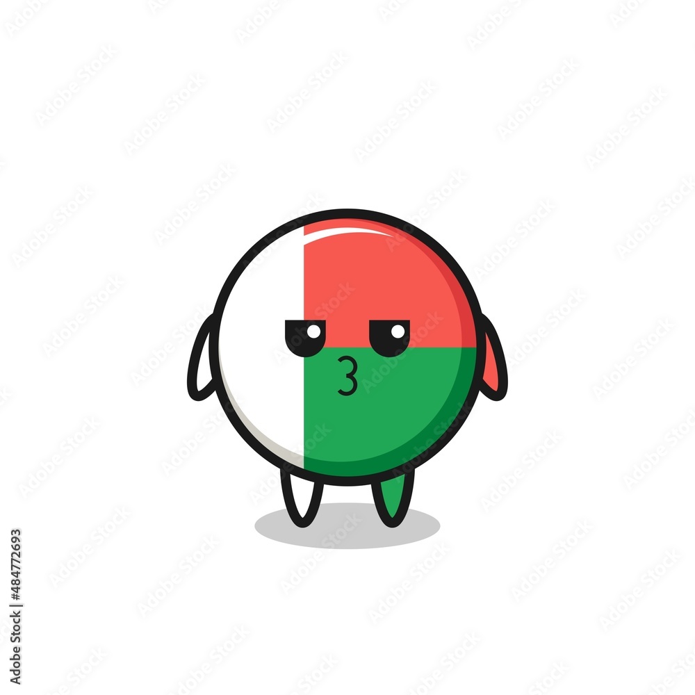 the bored expression of cute madagascar flag characters the bored expression of cute madagascar flag characters