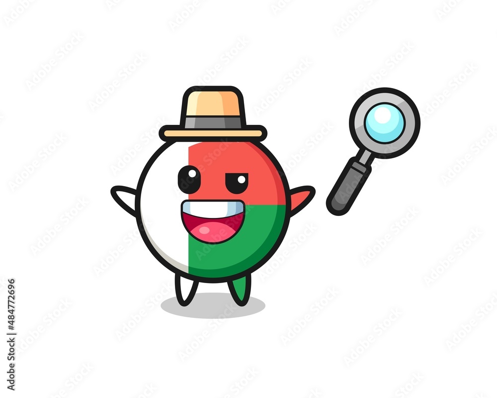 illustration of the madagascar flag mascot as a detective who manages to solve a case illustration of the madagascar flag mascot as a detective who manages to solve a case