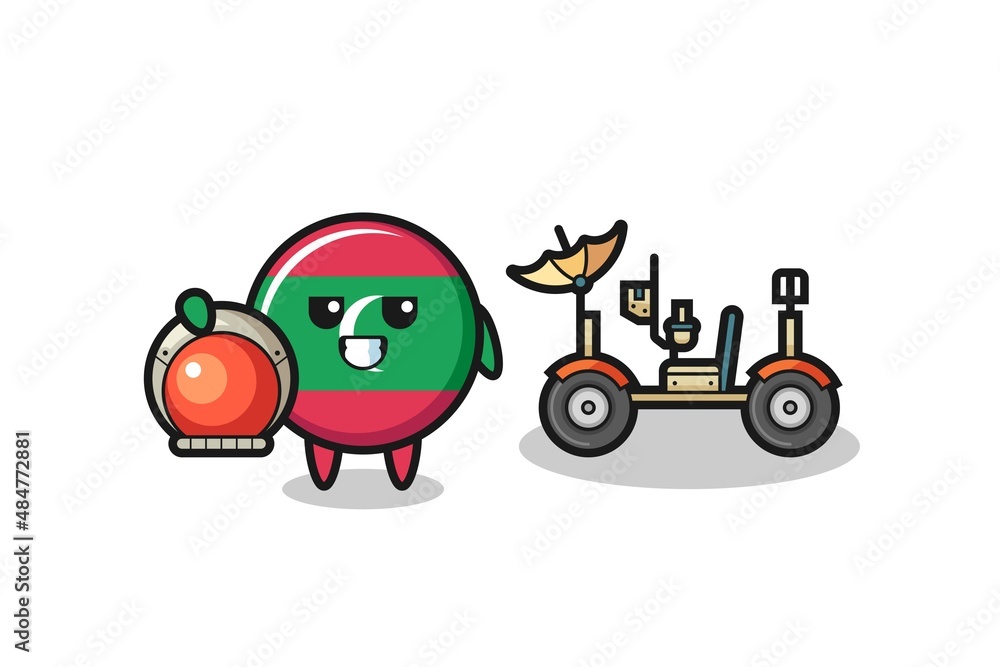 the cute maldives flag as astronaut with a lunar rover the cute maldives flag as astronaut with a lunar rover