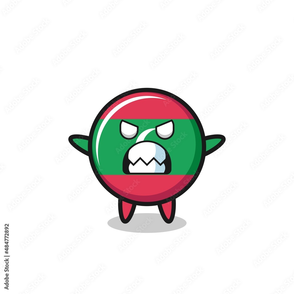 wrathful expression of the maldives flag mascot character wrathful expression of the maldives flag mascot character