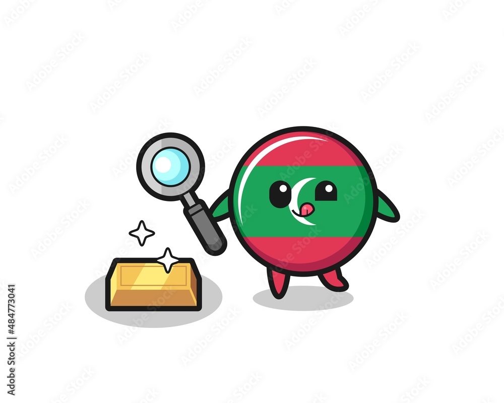 maldives flag character is checking the authenticity of the gold bullion maldives flag character is checking the authenticity of the gold bullion