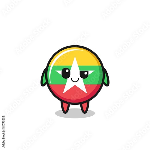 myanmar flag cartoon with an arrogant expression