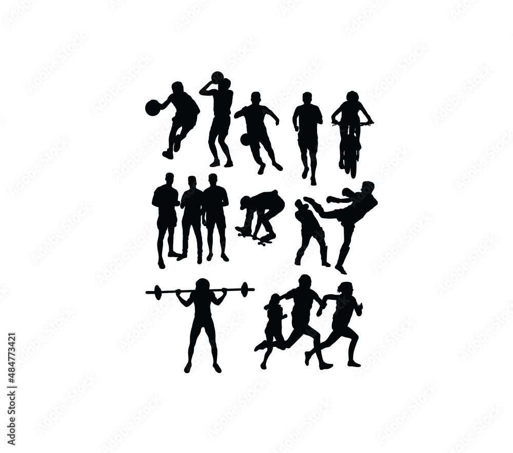 Sport Activity Silhouettes, art vector design