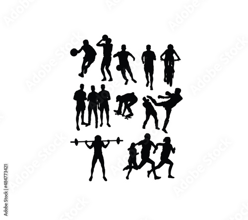 Sport Activity Silhouettes  art vector design