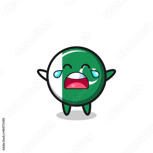 the illustration of crying pakistan flag cute baby