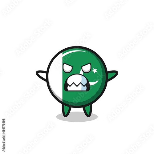 wrathful expression of the pakistan flag mascot character