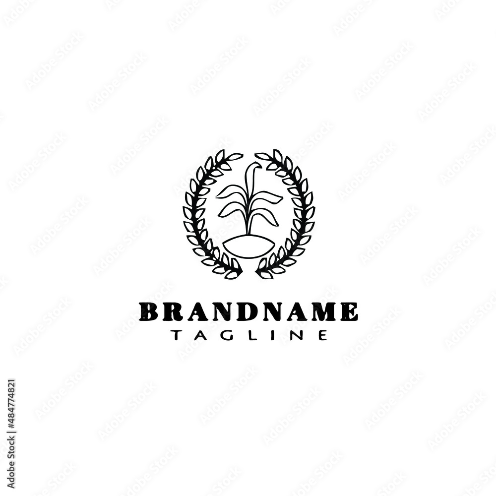 plants with leaves logo icon design cute vector illustration plants with leaves logo icon design cute vector illustration