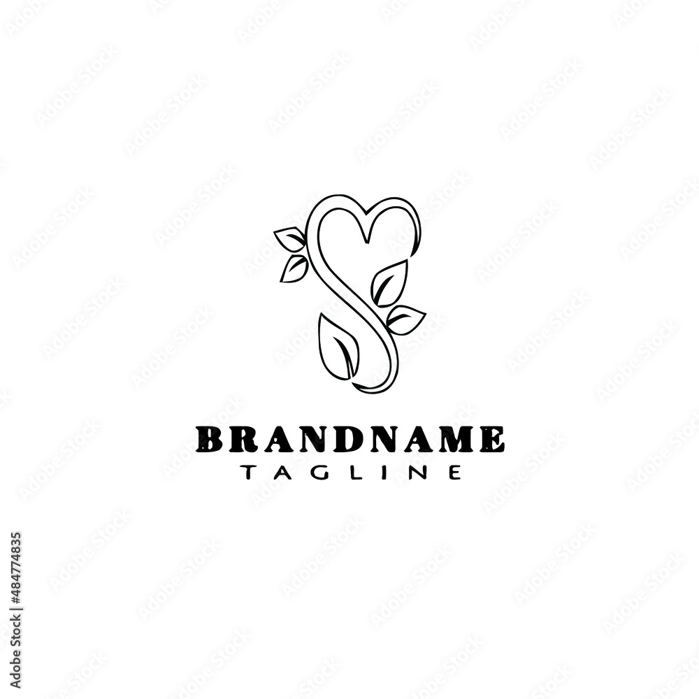 Obraz premium plants with leaves logo icon design template cute illustration