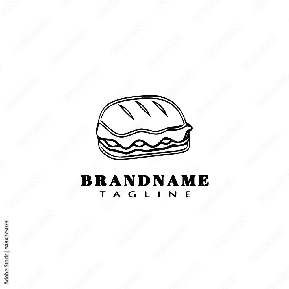 sandwich cartoon logo icon design template black isolated illustration sandwich cartoon logo icon design template black isolated illustration