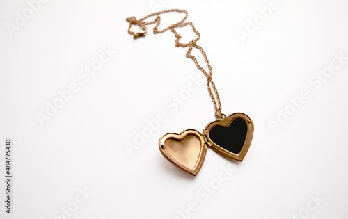Gold Heart Reliquary Isolated