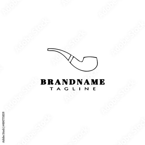 tobacco pipe logo cartoon icon vector illustration