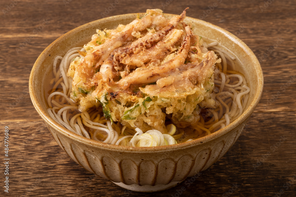 イカげそ かき揚げ蕎麦 イカげそ かき揚げ蕎麦