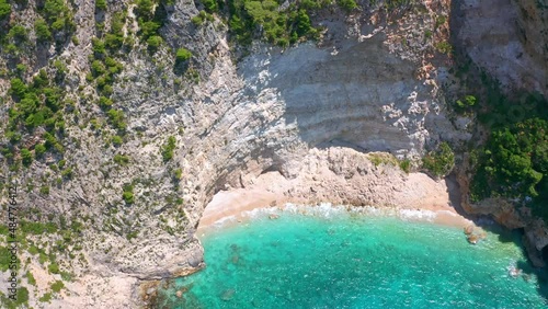 Filippoi beach Zakynthos island Greece aerial view photo