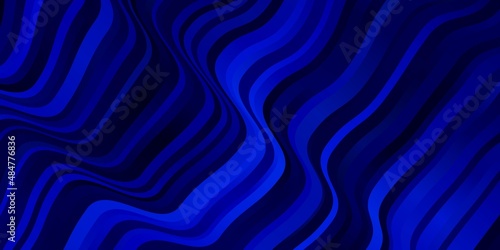 Dark BLUE vector layout with wry lines. Colorful illustration, which consists of curves. Pattern for booklets, leaflets.