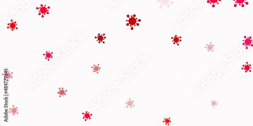Light pink vector backdrop with virus symbols.