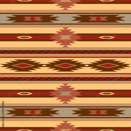 Southwestern colors and design in a seamless repeat pattern - Vector Illustration photo