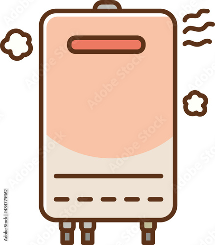 Clip art of water heater in overheating