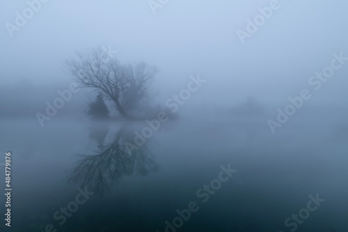 river in the fog