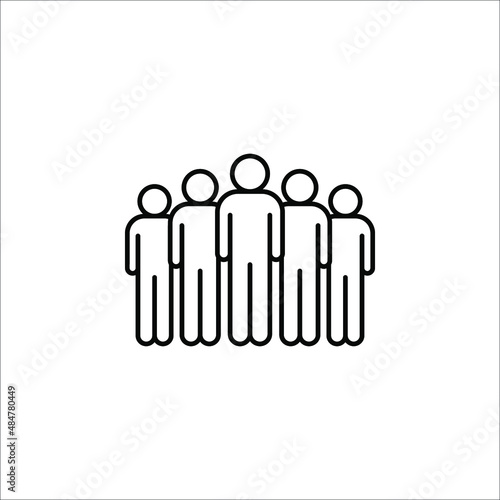 Illustration of crowd of people icon. Social icon. Flat style design. User group network. Corporate team group. Community member icon.