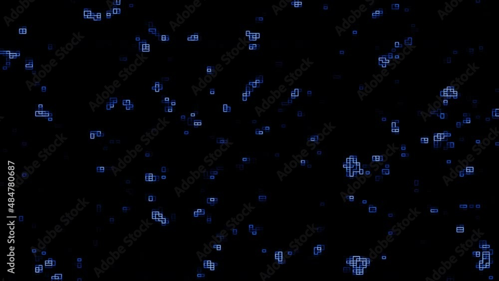 Blue digital square circuit modern cyber animated background Blue digital square circuit modern cyber animated background