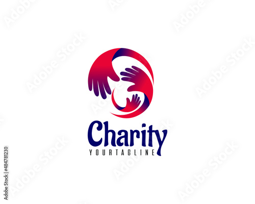 Modern charity donation logo design template designs for charities and donations associations
