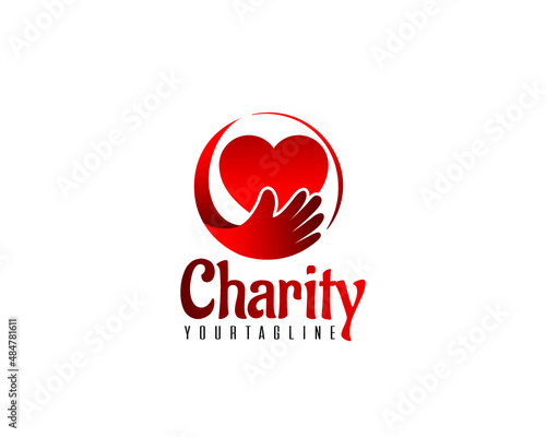 Modern charity donation logo design template designs for charities and donations associations