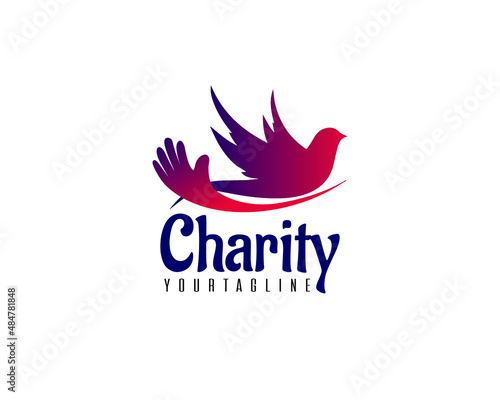 Modern charity donation logo design template designs for charities and donations associations
