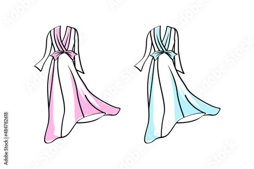 Mannequin Woman Dress Fashion Casual Clothes Model Freehand Sketch illustration