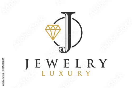 Diamond Jewelry Initial JL LJ Circular logo design inspiration