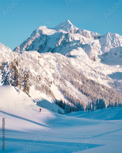 snow covered mountains