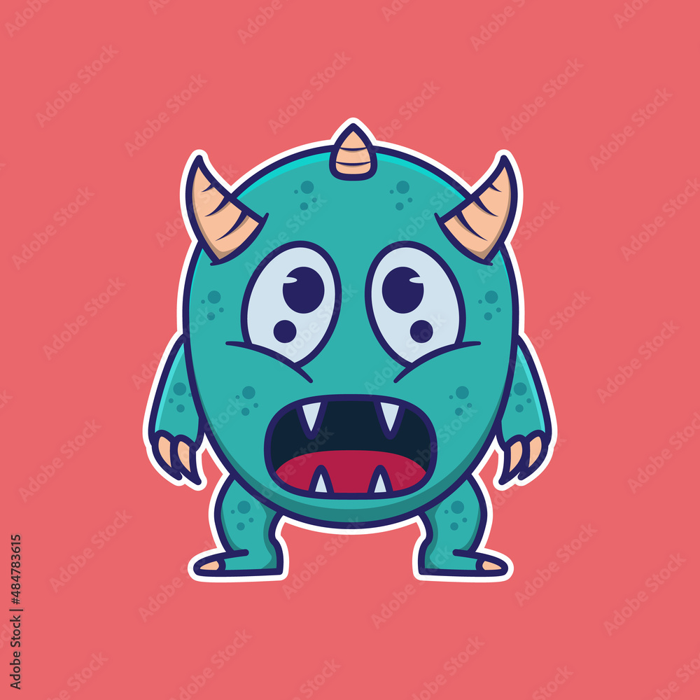 
vector illustration of cute monster