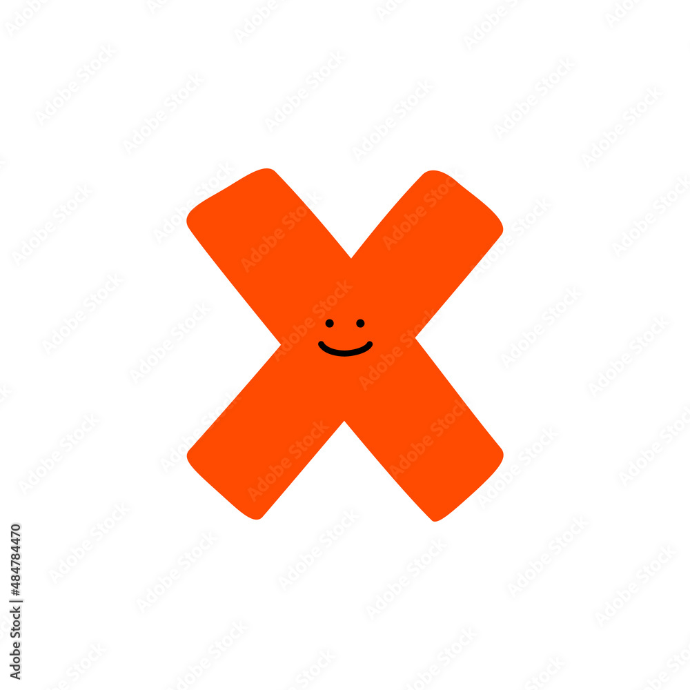 Illustration of four arithmetic symbol mascot character (white background, vector, cut out) Illustration of four arithmetic symbol mascot character (white background, vector, cut out)