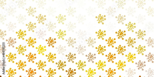 Light Green, Yellow vector texture with disease symbols.