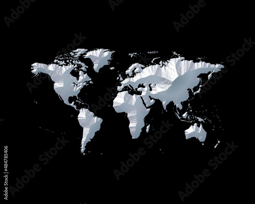 World Map Earth symbol White Sculpture icon logo illustration