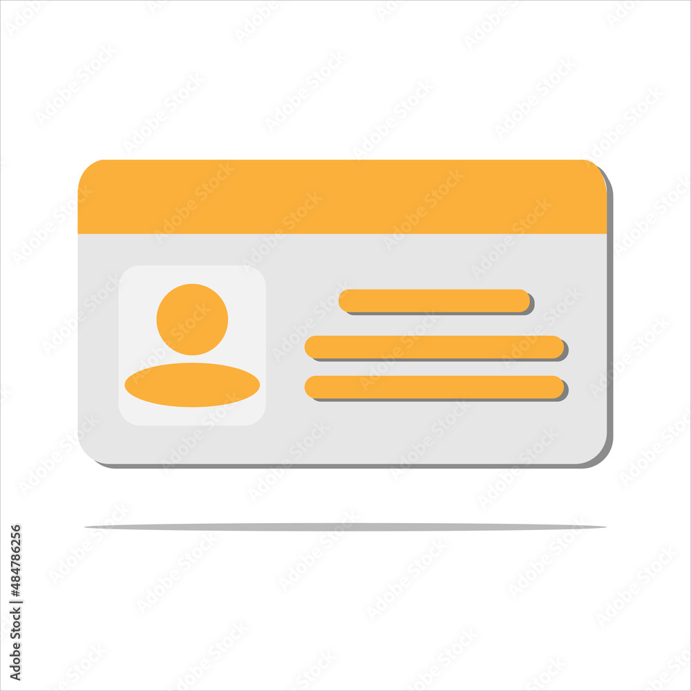 Driver license, id card, plastic card, badge icon. 3d vector illustration. Driver license, id card, plastic card, badge icon. 3d vector illustration.