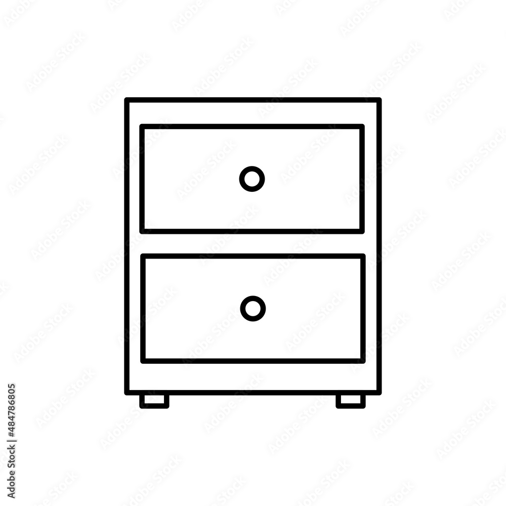 Dresser icon. Outline shape. Simple design. Home interior. Flat style. Linear art. Vector illustration. Stock image. Dresser icon. Outline shape. Simple design. Home interior. Flat style. Linear art. Vector illustration. Stock image.
