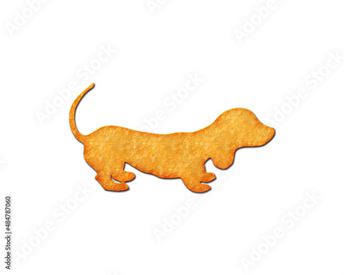 Dog Dachshund Pet symbol Potato Chips icon logo illustration