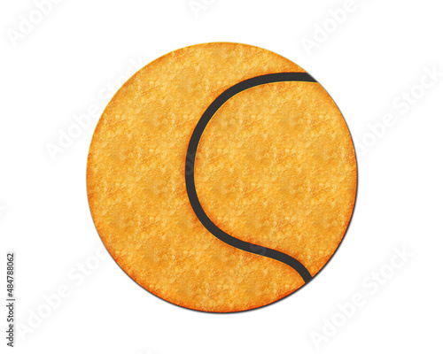 Tennis Cricket ball symbol Potato Chips icon logo illustration