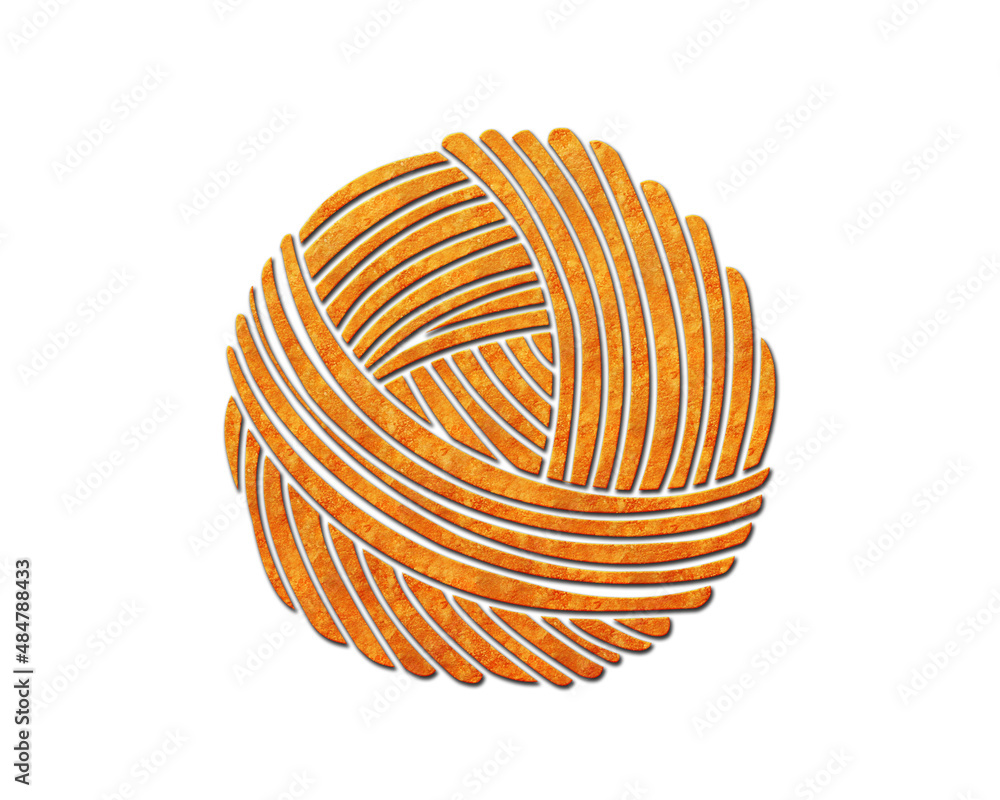 Knitting Handcraft knitter symbol Potato Chips icon logo illustration