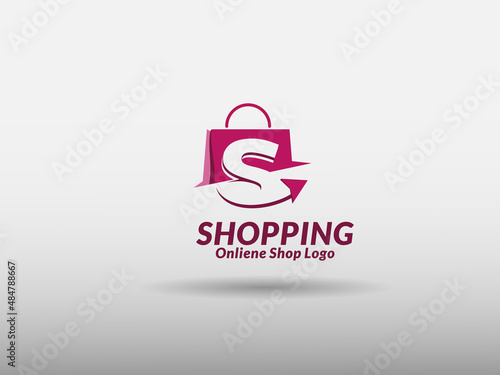 vector shopping bag with Letter S And Arrow , Fast Shopping icon , Creative Fast Shop, Creative Fast Shopping logo templates.
