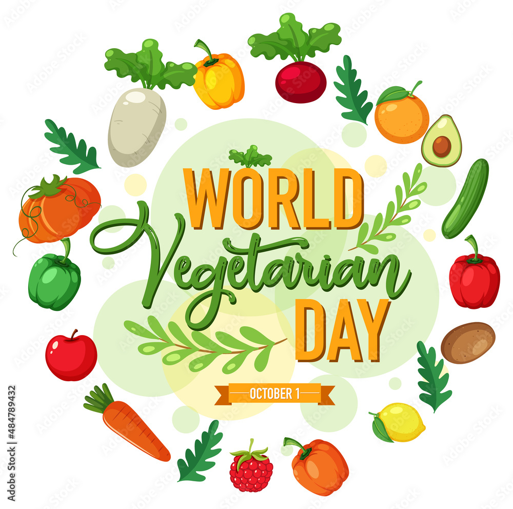 World Vegetarian Day logo with vegetable and fruit