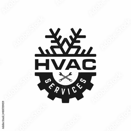 HVAC logo vector inspiration. clean and simple logo for a start up refrigeration company and services